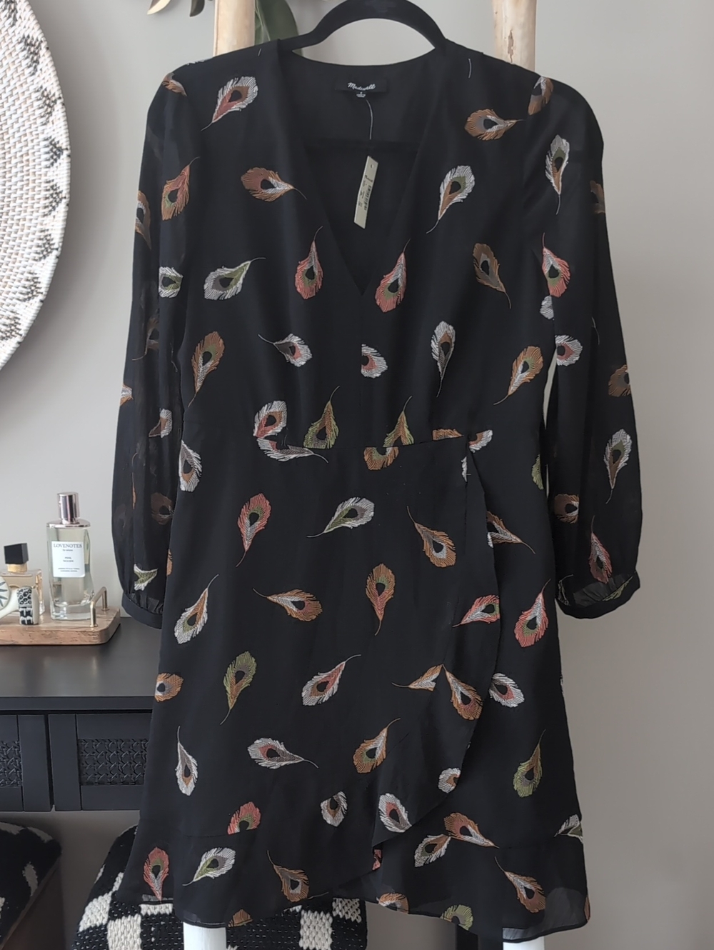 Madewell Longsleeve Poppy Wrap Mini Dress sz 4 NWT